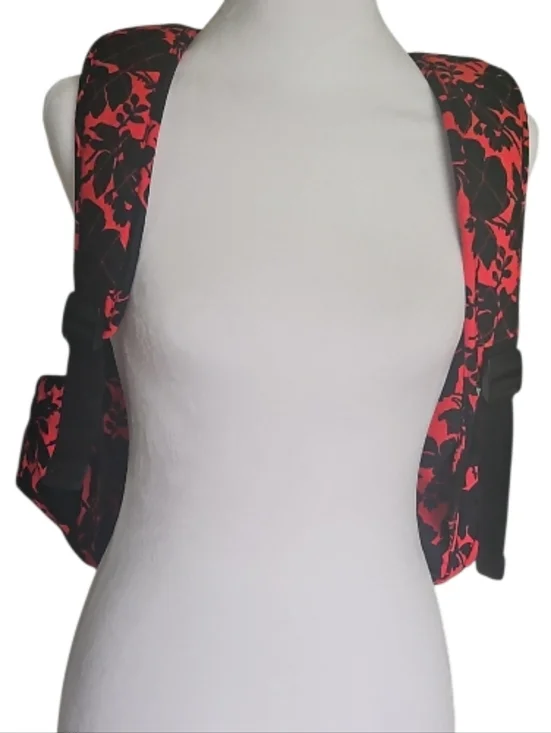 Vera Bradley Quilted Floral Backpack - Red and Black - Picture 6 of 12